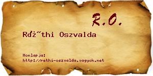 Réthi Oszvalda névjegykártya